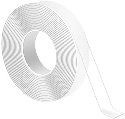 Xahpower 3 Metros Cinta Doble Cara Extrafuerte, Removible, Sin Dejar Rastro, Reutilizable, Cinta Adhesiva Nano Transparente para Montaje en Pared, Alfombra, Coche, Hogar, Cocina (300 * 2 * 0.1 CM)