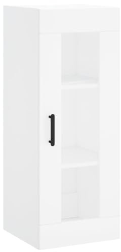 Mhdvray Armadio da parete bianco, 34,5 × 34 × 90 cm, in legno, per la camera da letto, l'ufficio