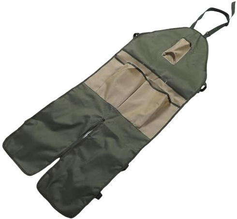 KIMISS Tablier de Jardinage avec Poches – Tablier de Jardin Long et Imperméable Réglable pour Hommes et Femmes – Protection des Jambes en Tissu Robuste pour le Travail (Vert avec poches kaki) (Vert