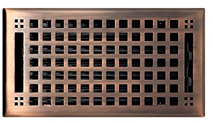 Madelyn Carter Contemporary Artisan Style Vent Cover, Solid Cast Steel Interior, Controls Air Flow, 6 x 14 inches (Overall Face: 7.25 x 15.25 inches), Venetian Bronze