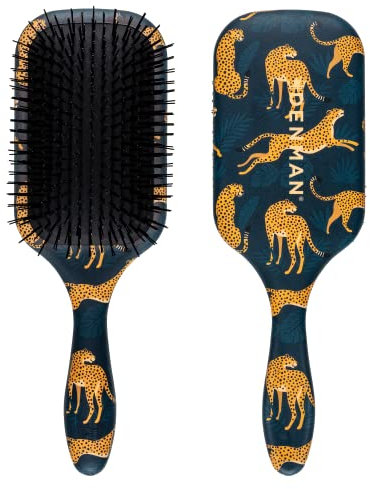 Denman Ultra Detangler Paddle Hairbrush, Best for Long Hair, Wigs and Extensions for Tug Free Detangling - (Leopard) D90L