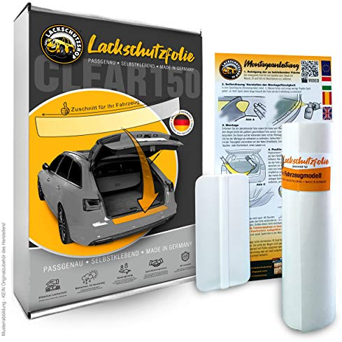 Lackschutzshop - Lackschutzfolie passend für Seat Ibiza V (Typ 6F ab BJ 2017, alle Modelle) Ladekantenschutz Stoßstangenschutz, selbstklebend transparent