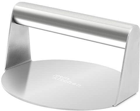 joeji's Kitchen Presse à Hamburger en Acier Inoxydable - 14 cm - Smash Burger pour Le Barbecue, pour des Steak haché cuit à la Perfection et des Burger Bien juteux…
