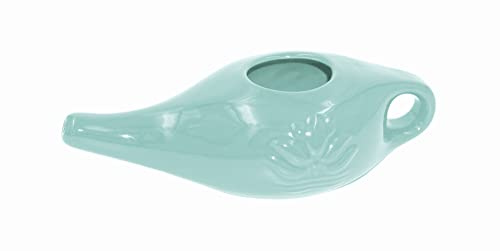 NetiPot Näsrengöringskanna, näskanna, keramisk näsbricka, 250 ml, turkos