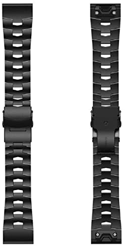 Titan Easy Watch Band Metallarmband 22 mm für Garmin für Fenix, Schwarz , 22 mm