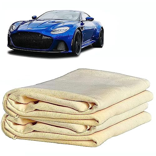 NUDFSY 2PCS Chamois Leather Car Drying Towels, 40 x 30 cm Shammy Cleaning Cloths for Car Mirror Window