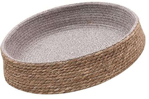 Housoutil Rattan Pet Nest Bed for Cats and Small Dogs Comfortable Sleeping House Cooling Design for Indoor Pet Supply