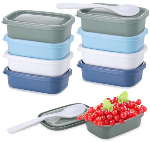 9 Pcs Petits Boite Hermetique Alimentaire, 110ML Ensemble de Boite de Rangement avec Couvercle Cuisine, boite Rangement Plastique Cuisine, Réutilisable Boite Conservation Alimentaire pour Yaourt Fruit