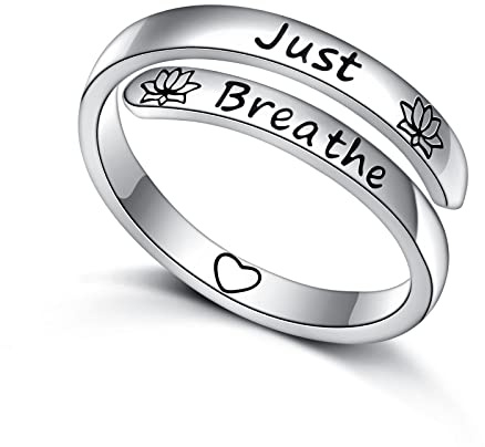 Just Breathe Rings 925 Sterling Silver Lotus Jewellery for Women