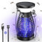 Bubbacare Solar Insektenvernichter Elektrisch, 4200V UV-Insektenfalle, 4000mAh USB Wiederaufladbar Mückenfalle Mückenlampe IP66 Wasserdicht Elektrische Fliegenfalle für Garten Innen und Aussen, Lila