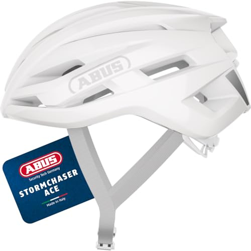ABUS StormChaser ACE Casco da ciclismo - casco da bicicletta leggero per gare ciclistiche, tour in gravel bike e ciclocross - per donna e uomo - Bianco (Pure White) S (51-55 cm)