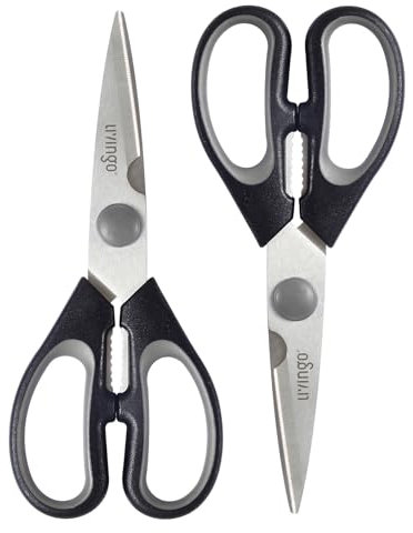 LIVINGO Forbici da cucina affilate e resistenti, versatili e multiuso, adatte per pollo, pesce, carne ed erbe aromatiche