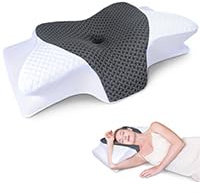 SAHEYER Nackenkissen, Memory Foam Seitenschläferkissen Ergonomisches Orthopädisches Nackenstützkissen Schlafqualität Verbessern Nackenhörnchen, 70 x 40 x 15/12CM Vergrößertes Kissen mit Kissenbezug