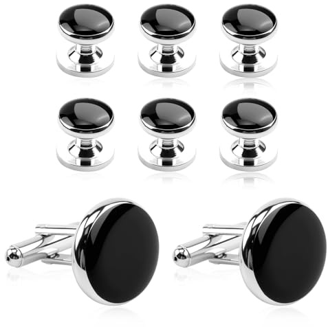 XXHUO Gemelos para hombre, 8 unidades, juego de tachuelas de esmoquin para camisa para banquete y regalo de negocios para padre, hijo, marido, para aniversario de