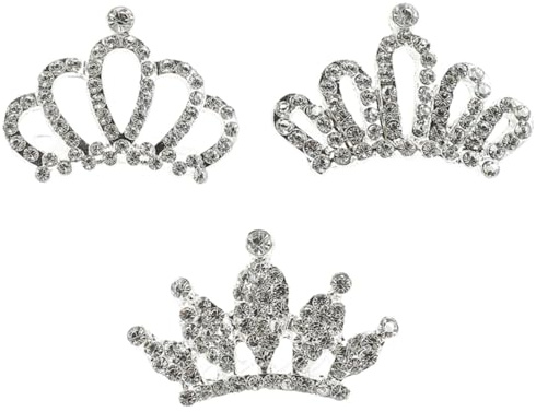 MUCKLILY Lot de 3 Diadèmes et Peignes à Cheveux pour Garçon et Filles, Petite Tiare Strass, Accessoires Coiffure Bébé, Taille Standard, pour Fêtes, Anniversaires et Style Plusieurs styles