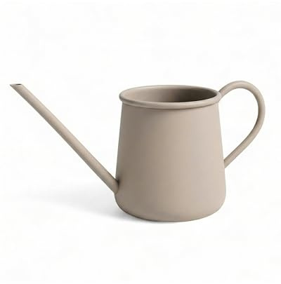 LIVLIG Regadera Pequeña 1 Litro – Metal con Pitorro Largo para Plantas Interior, Bonsai y Suculentas, Acabado Mate, Beige