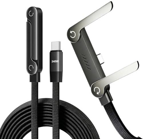 240 W USB C-laddningskabel med stativ 2-i-1 USB C till C-snabbladdningskabel | med 90 graders rätvinklig stativfunktion datakabel för smartphones laptop iPad iPhone 17 16 15 Samsung Galaxy S25 pixlar