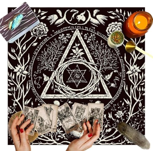 Riaisttd Paño de cartas del tarot – Toalla de adivinación para cartas del tarot, tela decorativa celestial, accesorio de brujería para amantes de las cartas del tarot