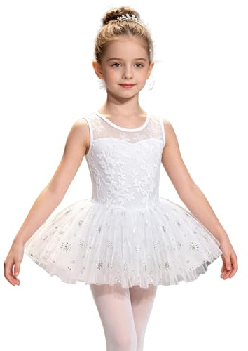 renvena Enfants Unitard Tutu Ensembles Tenues Danse Ballet Manches Courtes pour Filles Ensembles Jupes D'Unitards Pratique Ballet Plage