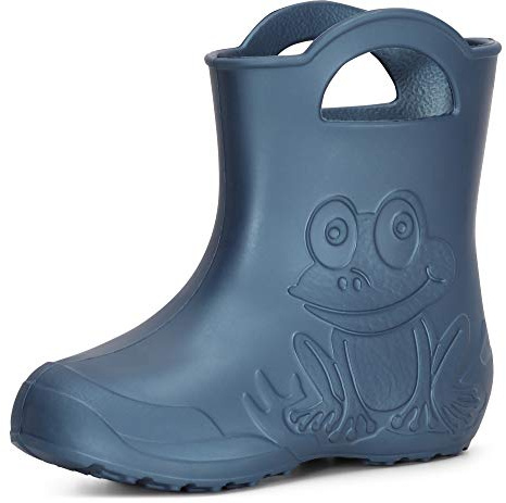 Ladeheid Eva federleichte Kinder Gummistiefel für Jungen und Mädchen Regenschuhe Bequeme und wasserdichte Regenstiefel Kinder LA-CA-01 (Metallisches Blau-2, 30/31 EU)