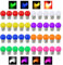V-TOO Bombillas LED Colores B22 Bayoneta Cap 3W 240Lm AC220V-240V B22 Bombillas Golf Multicolor Vistoso LED Lámpara Luz Ambiente para Hogar, Decoración, Bar, Fiesta, KTV - 40 Pack