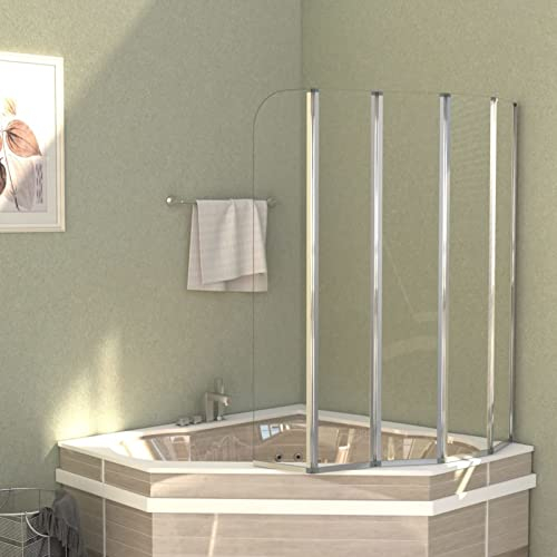 Duschabtrennung, Chusui Duschwand, Badewannenaufsatz, Duschwand Für Badewanne, Badewanne Wand, Glaswand Badewanne, Badewanne Duschwand, 120x140 cm Hartglas Transparent