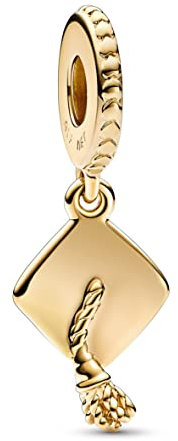 PANDORA Moments Schulabschluss-Mütze Charm-Anhänger mit vergoldeter Metalllegierung Moments Collection, kompatibel Moments Armbändern, 761892C00