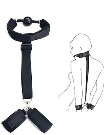 Naughty Drawer - Ball Gag to Wrist Restraint, Bondage Toys, BDSM Restraints, BDSM Toys, Handcuffs, Bondage Restraints, Sex Toys, Mouth Gag, Adult Sex Toys, BDSM Set, Couples Sex Toys, Sex Game