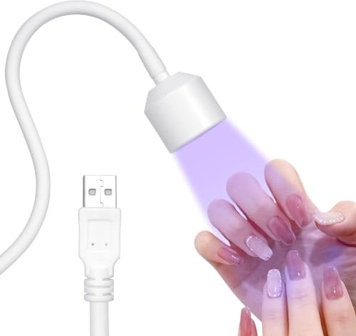 LOPHE UV Lampe für Gelnägel, Flexible Schwanenhals Led Lampe Nägel, Mini Drehbarer Nagellampe, Nagellack uv Lampe zum Aushärten für All Gel Nagellack Gelnägel Nageltrockner(USB-Weiß)