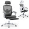 DUMOS Bürostuhl Ergonomisch - EIN Schreibtischstuhl mit Komfortarmlehnen, Ausgestattet mit Einer Bequemen Lendenwirbelstütze und Fußstütze, Office Chair Geeignet für Zuhause, Büro (Grau)