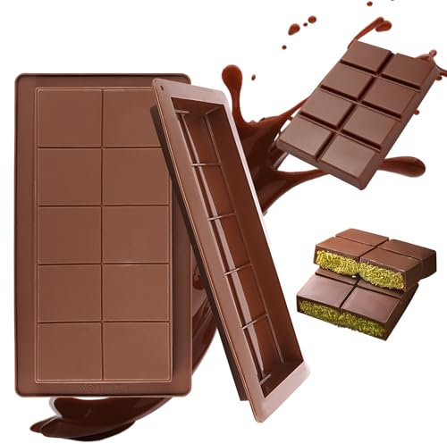 TNOMSNO 2 Stück Schokoladenform Silikon Tief, Silikonform für Pralinen und Süßigkeiten
