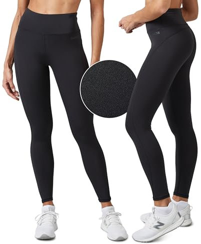 Snocks High Waist Leggings Lang Damen - Sport mit Bauchkontrolle und Anti-Squat - Blickdichte Sporthose - Super Dehnbar - Push Up Sportswear ideal für Yoga, Laufen, Gym - Gr. L