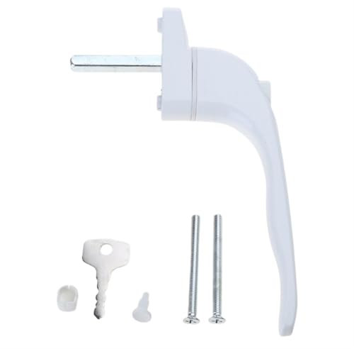LYHYDMA Manilla de Ventana Manija de Ventana Universal UPVC Blanca con Llave for Ventanas con Doble acristalamiento Universal