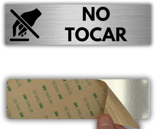 LEIASA | Señal No Tocar - 5 x 18 cm - Grosor 0.8 mm - Signo Advertencia No Tocar - Señal No Tocar - Signo No Tocar - Cartel 3M