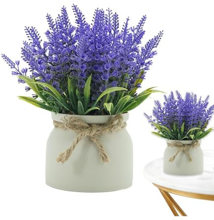 SVCEQZE Fleurs Artificielles en Pot Décoratif d'Intérieur avec Vase, 21 x 17 cm