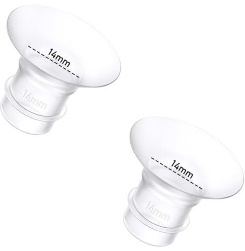 Flanscheinsatz, 14 mm, kompatibel mit Momcozy M9/M6/M5/S12 Pro/S9 Pro/Medela/Spectra/Bellababy/Lansinoh/Elvie/Nuliie/KISSBOBO/ANWIKE 24 mm tragbare Milchpumpe, Ersatzzubehör, 2 Stück