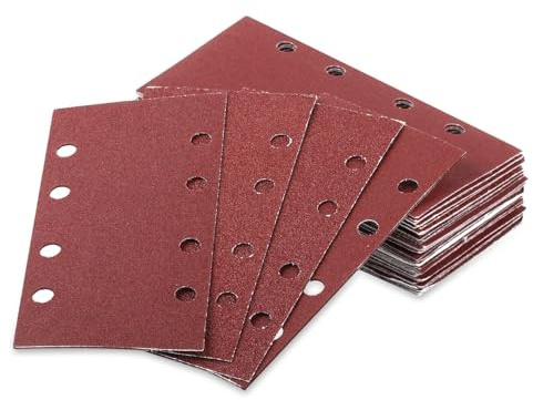 20 Stück Schleifpapier Set, Schleifblatt Set, 40/60/80/100/120/150/180/240/320/400 Körnung Rechteckiges Schleifpads, 8 Löcher Schleifpapier für Schwingschleifer, für Bosch Schleifer