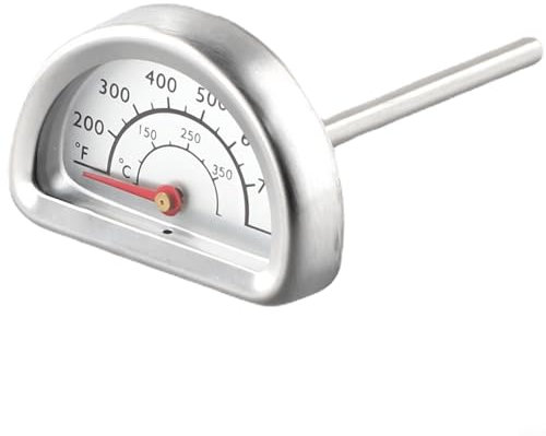 Thermomètre de barbecue analogique en acier inoxydable - Couvercle de barbecue - Affichage de la température 350 °C/700 °F - Affichage Celsius et Fahrenheit - Pour barbecue au charbon de bois