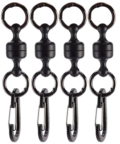 XFSRG Set da 4 Portachiavi Magnetico – Moschettone Magnetico Potente Ganci Magnetici Multifunzionale da Esterno con Sgancio Rapido per Pesca Zaino Chiavi Trekking e Campeggio