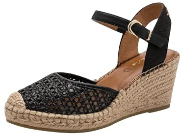 Tamaris Damen 1-29610-42 Espadrille kil sandal, svart, 5 UK