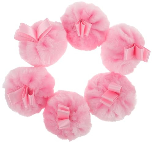 Ipetboom Borla de Maquillaje Redonda para Polvos Sueltos 6 Unidades Tamaño Mini Aplicador para Mujeres Uso Facial Interior y Exterior