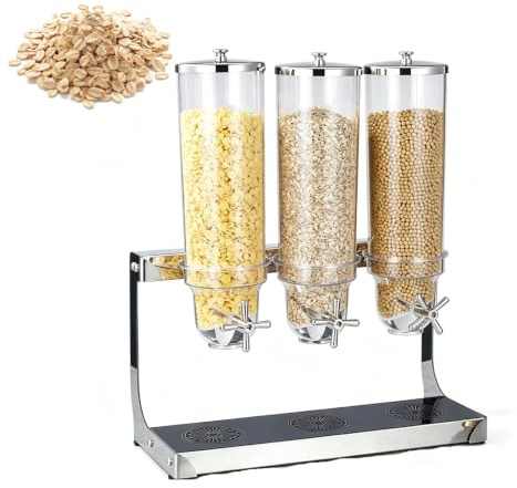 10.5L Torrmats Cereal Dispenser, Bänk Cereal Maskin Med Halkfri Bas & Livsmedelsklassad PC Behållare, Silikon Roterande Blad, Cereal Förvaringsbehållare För Cornflakes, Nötter, Bönor