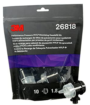 3M Performance Pressure HVLP Atomizing Head Refill Kit, 26818, Size 1.8, Clear, For use with 3M Performance Industrial Spray Gun, 10 pack
