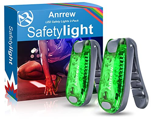 Anrrew Blinklicht Schulranzen Licht LED Sicherheitslicht 2er Set,Clip Reflektor Rucksack licht Lauflicht Kinderwagen Licht.Ideal für Jogger,Schultasche für Kinder, Kinderwagen、leuchtanhänger Hund