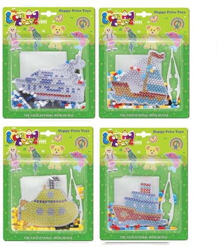 Happy Price Toys Midi - Piastra per matite con perline da stirare, confezione blister (navi)