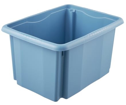 keeeper Aufbewahrungsbox mit Dreh-/Stapelsystem, 15 l, 38 x 28,5 x 20,5 cm, Emil Eco Line, Blau (Eco Sky Blue )