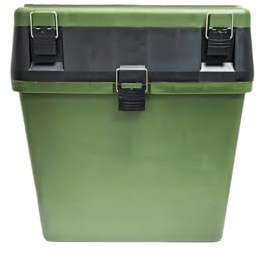 Fishing Seat Chair Box Tackle Box Padded Strap Seat Rig Sea Bag Compartment Case Storage Shoulder Strap Carry With Green Cushioned Foam Lure Trays Organizer Adjustable Divider River Carry Compartment