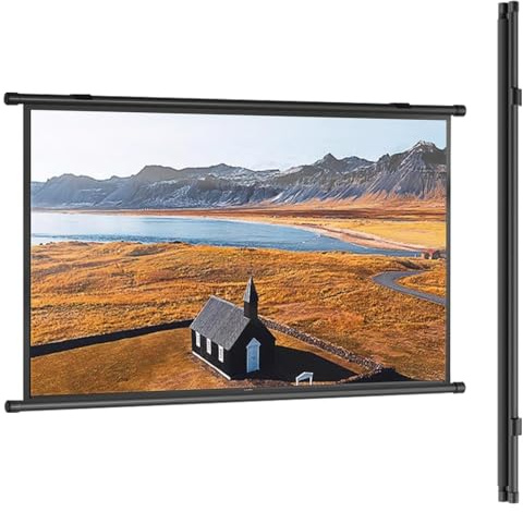 Pantalla De Proyector Desplegable Manual, Pantalla Proyector Enrollable, Pantalla De Proyección Antiluz HD, Montado En Pared Y Techo, para Cine En Casa, Interior, Exterior, Patio, Multimedia Screens(4