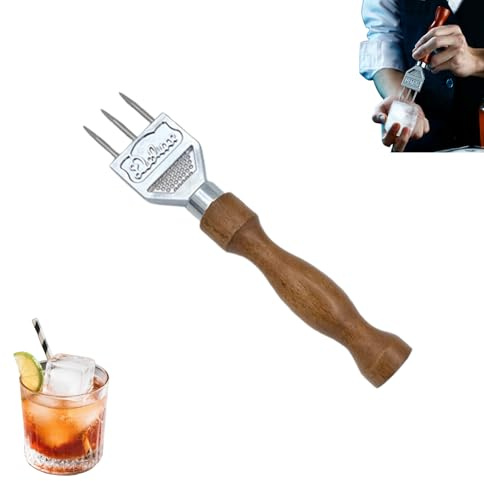 YiXjiuBP 1 Piece Stainless Steel Ice Chipper with Wooden Handle - Ice Pick Crusher for Snow Cones Cocktail Coffee
