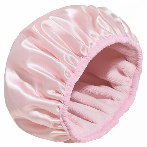 Reusable Triple - Layer Shower Cap for Women with Terry Cloth Lining - Ideal for Long, Thick Hair, Large & Waterproof